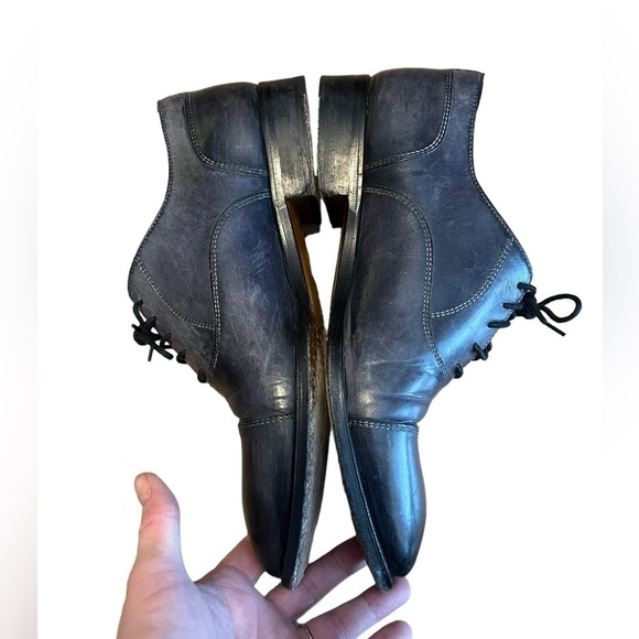 Di Bianco Gallo blue leather lace up derby shoes
